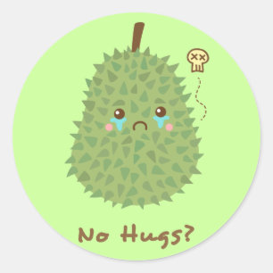 Trauriger Durian, der keine Schläger bekommt Runder Aufkleber