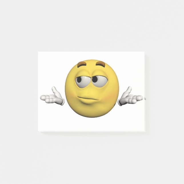Trauriger Emoticon Post-it Klebezettel (Vorderseite)