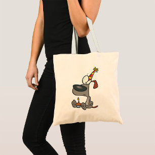 Trauriger Geburtstagshund Cartoon mit Cupcake Tragetasche