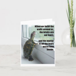 Trauriger Hipster Turtle Grußkarte Karte