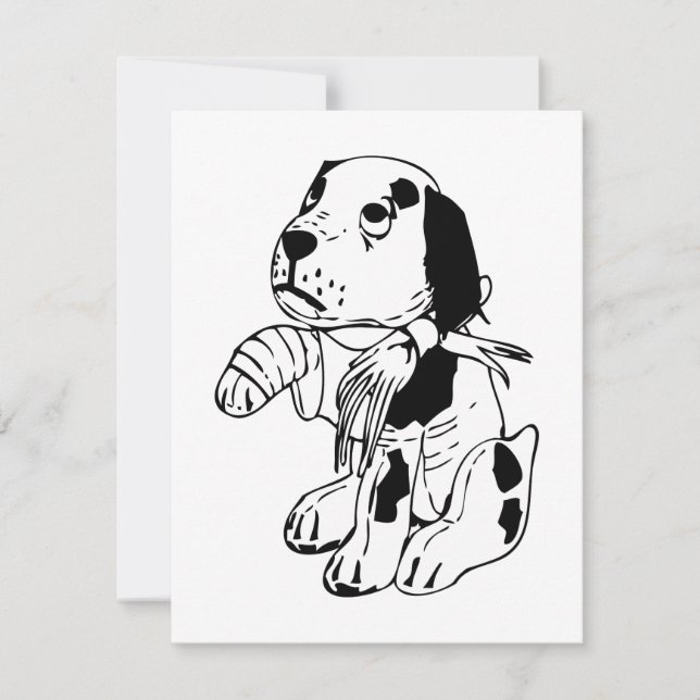 Trauriger Hund mit gebrochenem Bauch (Vorderseite)