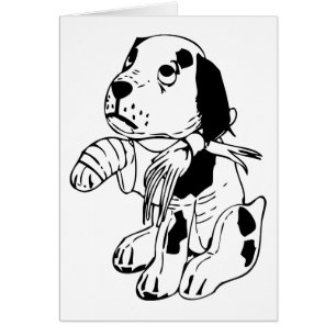 Trauriger Hund mit gebrochenem Bauch