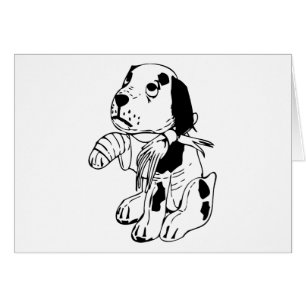 Trauriger Hund mit gebrochenem Bauch