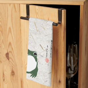 Trauriger japanischer Frosch Toad im 19. Jahrhunde Geschirrtuch