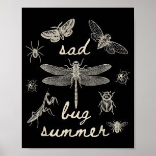 Trauriger Käfer Sommer Vintage Goth Insekt Letzter Poster