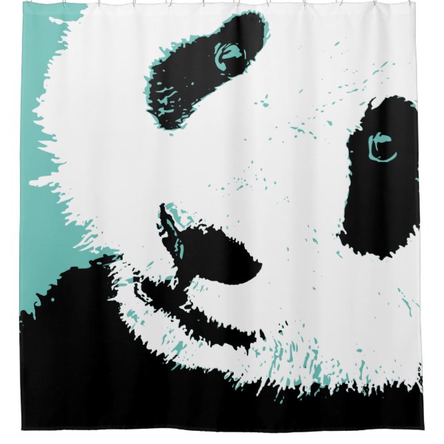 trauriger Panda Duschvorhang (Vorderseite)