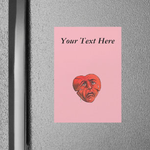 Trauriger roter Herzschlag Magnetkarte