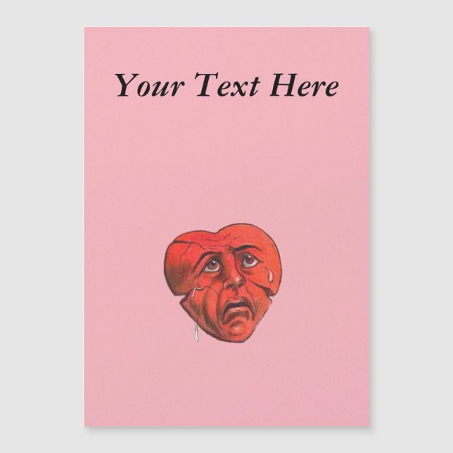 Trauriger roter Herzschlag Magnetkarte (Vorderseite)