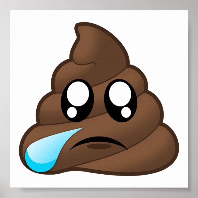 Trauriger Tear Kacke Emoji Poster (Vorne)