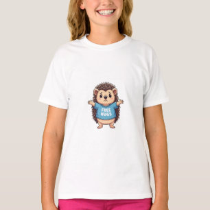 Trauriger umarmender Igel Blaues Hemd Kinder T-Shirt