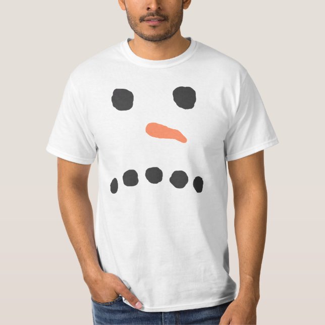 Trauriger unglücklicher Schneemann-Gesicht Bah T-Shirt (Vorderseite)