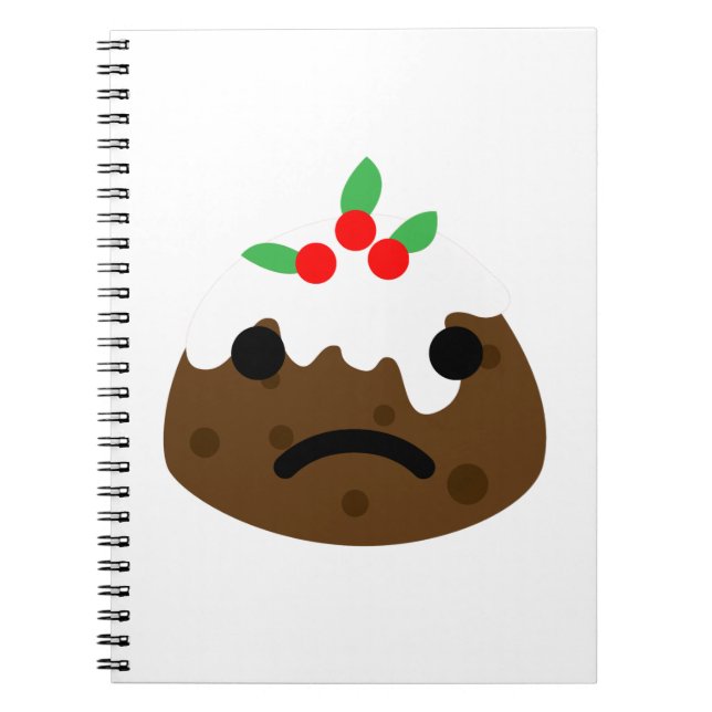 trauriger Weihnachtspudding Notizblock (Vorderseite)