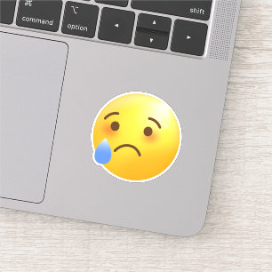 Trauriges aber gelungenes Gesicht Emoji Aufkleber