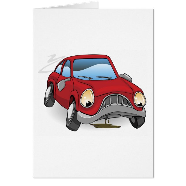 Trauriges aufgegliedertes Cartoonauto (Vorne)