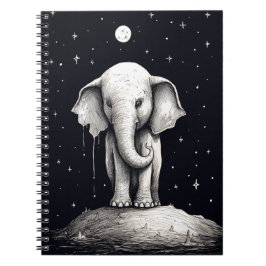 Trauriges Elephant Moon-Notebook Notizblock
