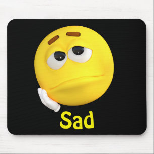 Trauriges Emoji Emoticon-Cartoon-Gesicht Mousepad
