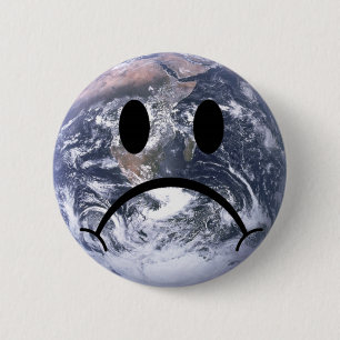 Trauriges ErdAbzeichen Button