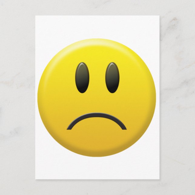 trauriges Gesicht Postkarte (Vorderseite)