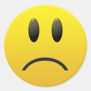 trauriges Gesicht Runder Aufkleber