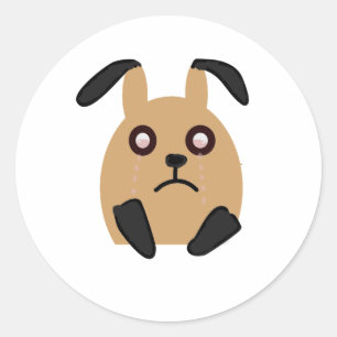 Trauriges Gesicht Sticker Hase Weint