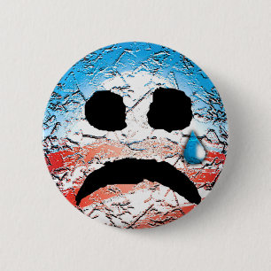 Trauriges Gesichtobama-Logo Button