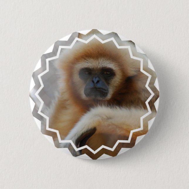 Trauriges Gibbon-Button Button (Vorderseite)