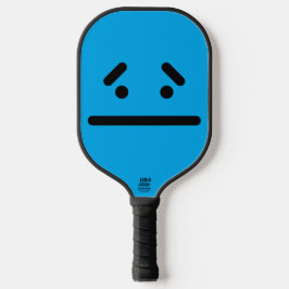 Trauriges leeres Gesicht Blau Pickleball Schläger