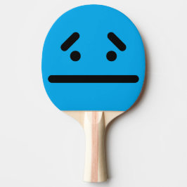 Trauriges leeres Gesicht Blau Tischtennis Schläger