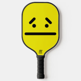 Trauriges leeres Gesicht Gelb Pickleball Schläger