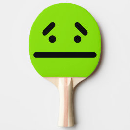 Trauriges leeres Gesicht Grün Tischtennis Schläger