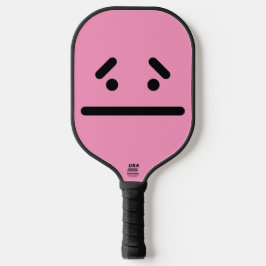 Trauriges leeres Gesicht Hellrosa Pickleball Schläger