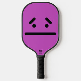 Trauriges leeres Gesicht Lila Pickleball Schläger
