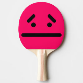 Trauriges leeres Gesicht Pink Tischtennis Schläger