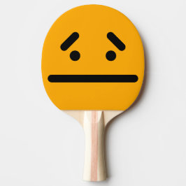 Trauriges leeres orangefarbenes Gesicht Tischtennis Schläger