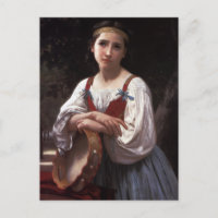 Trauriges Mädchen mit Tambourine