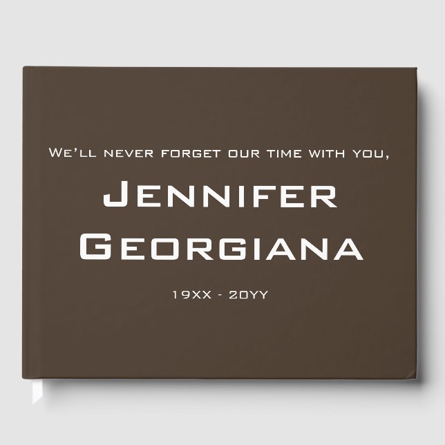 Trauriges, maßgeschneidertes Gästebuch (Vorderseite)