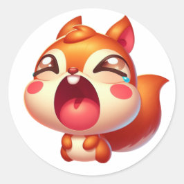 Trauriges Niedliches Eichhörnchen Runder Aufkleber