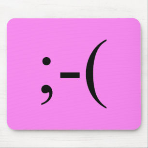 Trauriges Pink Emoji durch Janz Mousepad
