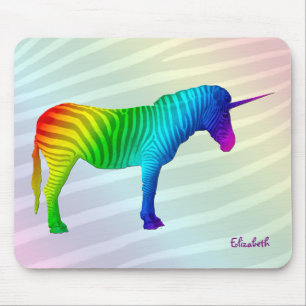 Trauriges Regenbogenzebra-Einhorn Mousepad