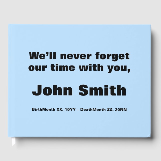 Trauriges und Schlichtes Beileid Gästebuch (Vorderseite)