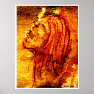 Traurigkeit bei psychischer Gesundheit Aquarellmal Poster