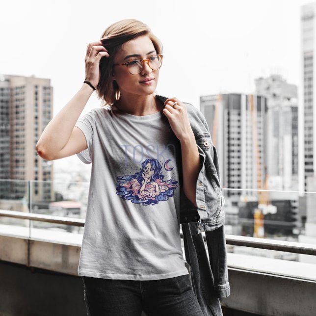 Traurigkeit Wolken Frau T-Shirt (Von Creator hochgeladen)