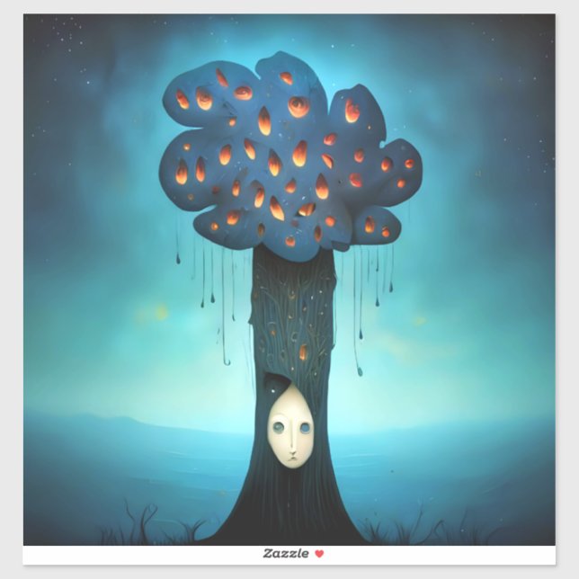 Traurigkeitsbaum Aufkleber (Blatt)