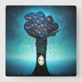 Traurigkeitsbaum Quadratische Wanduhr