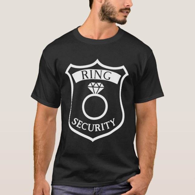 Trauring-Sicherheitsabzeichen Trauzeuge oder Ringt T-Shirt (Vorderseite)