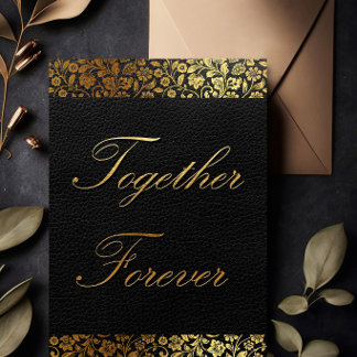 Trauringe Schwarz-Goldene Hochzeitseinladung Zusam Einladung