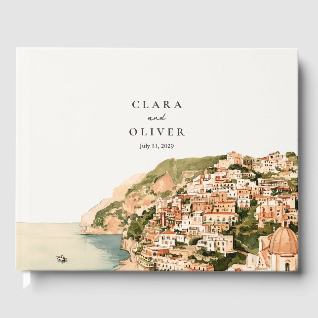 Trauung an der Steilküste von Positano, Italien, m Gästebuch (Vorderseite)