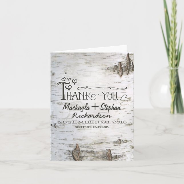 Trauung der Birkenbäume dank Karte (Vorderseite)