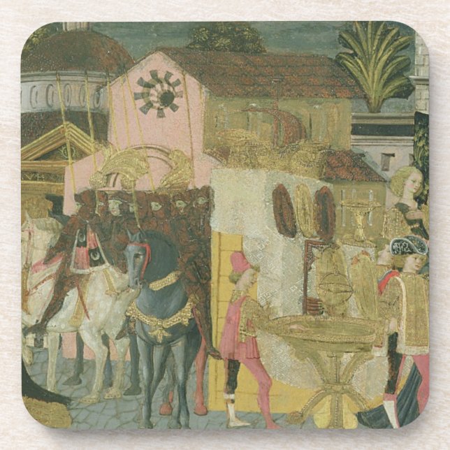 Trauung gemalt auf cassone Platte, Floren Getränkeuntersetzer (Vorderseite)