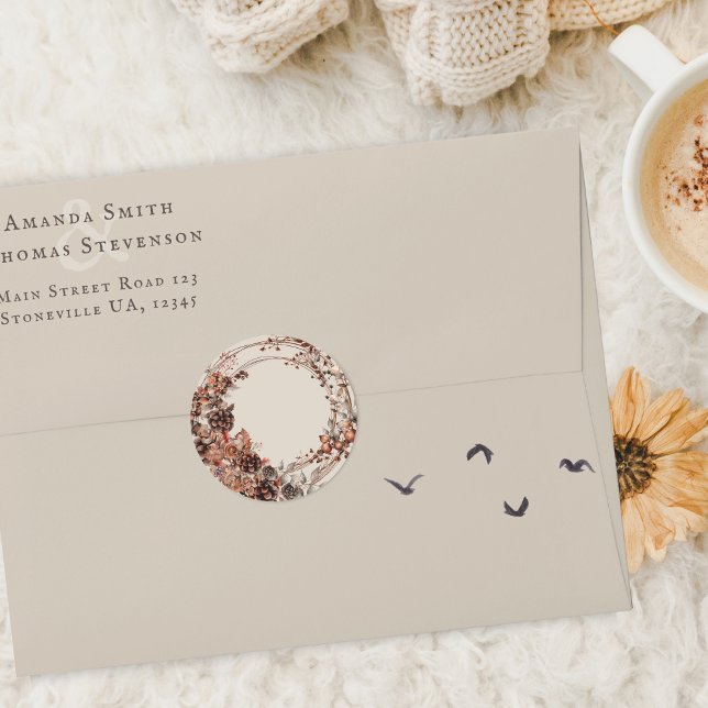 Trauung im Herbst Runder Aufkleber (Von Creator hochgeladen)